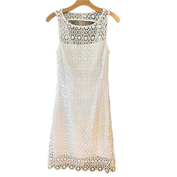 BB Dakota 6 White Lace Open Back Lined Dress - Picture 1 of 10